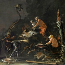 Salvator Rosa Witches At Their Incantations  1645  Wall  Art  Canvas Print