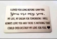 To My Son I Love You Long Before I Saw You Wallet Insert Card