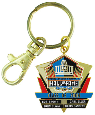 Class of 2004 NFL Pro Football HOF Inductee Key Chain- Elway Sanders Brown Eller