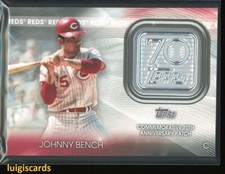  2021 Topps 70th Anniversary Commemorative Patch Johnny Bench 70LP-JB Reds