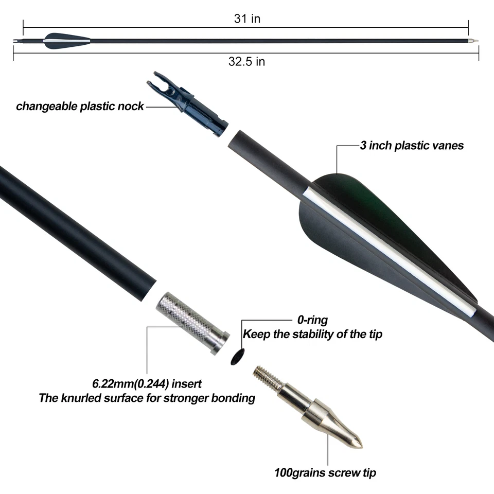 12 Mixed Carbon arrows hunting target arrows bow down bow long bow reverse bow - Image 4 of 4