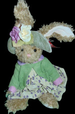 15" Russ Mabel the Brown Bunny with Dress Hat Plush