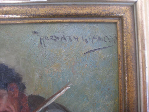 Ölgemälde In der Stube/Musiker/Personen signiert: Andor G. Horvath 1876-1966 - Bild 3 von 4