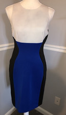 Julian Taylor Dress Womens Size 8 Bodycon Round Neck Sleeveless Knee Length