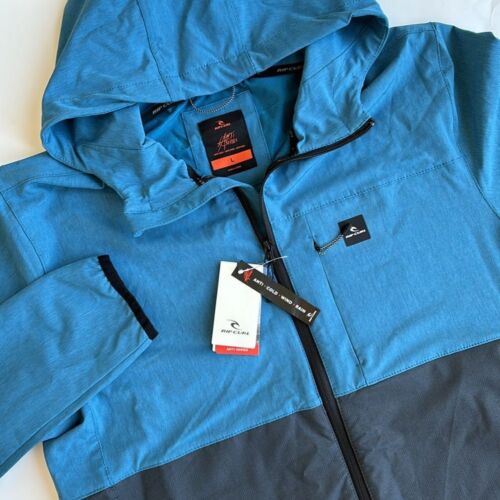 Rip Curl Anti Series Elite Blue Gray Hoodie Jacket Men's Size Medium