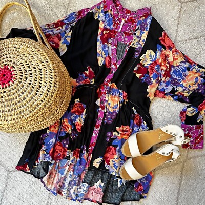 NWOT Free People Brunch A Bunch Flowy Button Up Tunic Top/Dress sz Small
