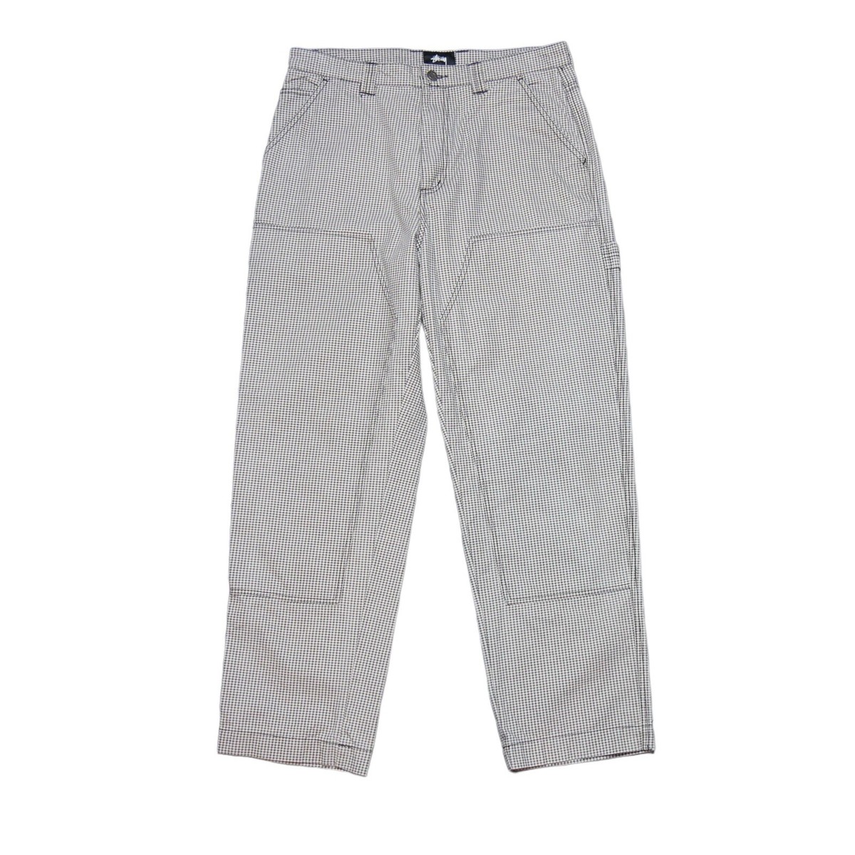 Stussy Double Knee Checkered Work Pants Carpenter Black Stussy Double Knee Checkered Work Pants Carpenter Black