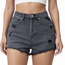 Wild Fable Black High Rise Distressed Jean Shorts Size 8 100 Cotton Denim