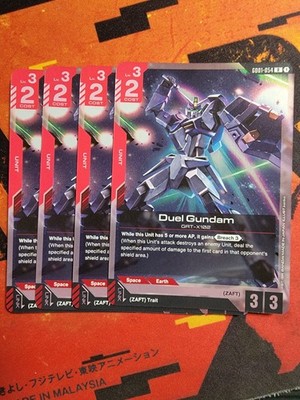 Gundam Card Game GD01-054 R Duel Gundam New Type Rising Playset 4X FOIL