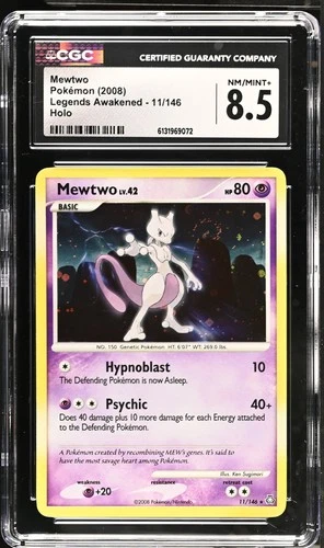 CGC 8.5 NM/MINT+ Mewtwo 11/146 Holo Legends Awakened Pokemon Card