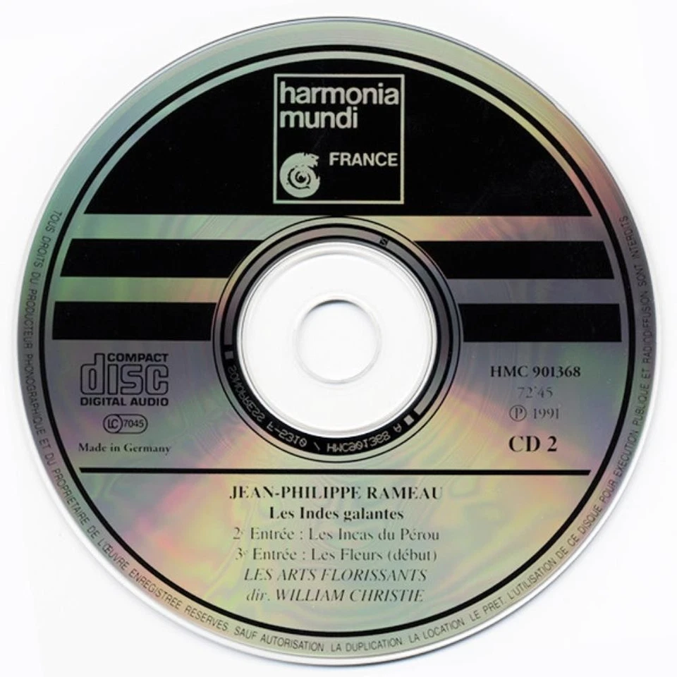 Les Indes Galantes Jean-Philippe Rameau CD Top-quality Free UK shipping - Image 4 of 4