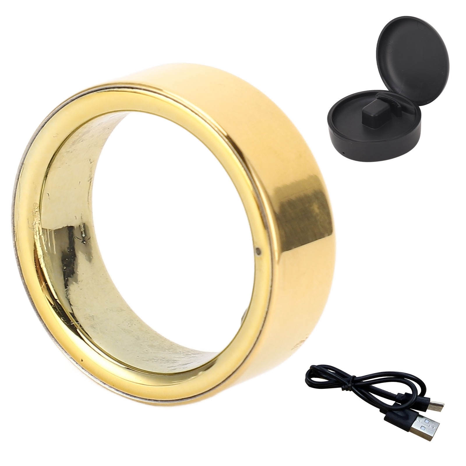 Smart Ring IPX8 Monitor Detect Sleep Status Gold Rechargeable 18mah Smart Health