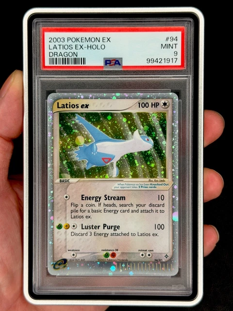 2003 Vintage Pokemon Ratios Holo Ex dragon #94 PSA 9 Silver Border Swirl low pop