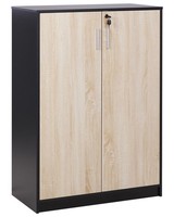 BüRoschrank Heller Holzfarbton / Schwarz 117 X 80 X 40 Cm AbschließBar Zehna