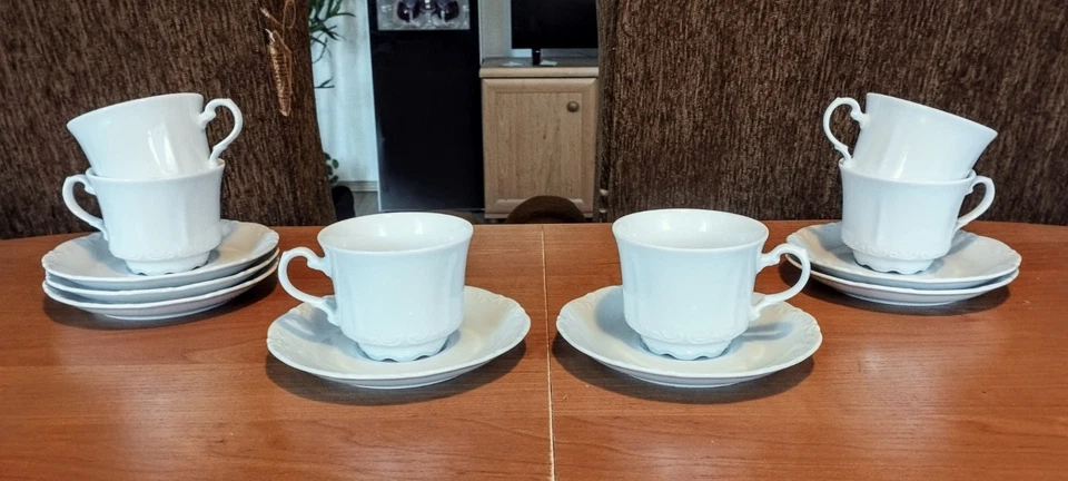 Mitterteich Porzellan - 6 Kaffeetassen und 7 Untertassen - Bild 2 von 4