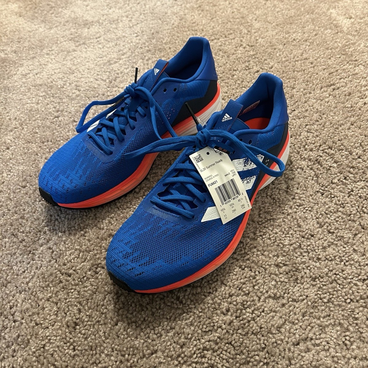 Adidas SL20 Summer Ready Running Shoes Blue and Solar Red Men's Size 11 NWT  | eBay