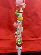 Personalized Strawberry Shortcake Beaded Pen Handmade Kawaii Gift Collectible