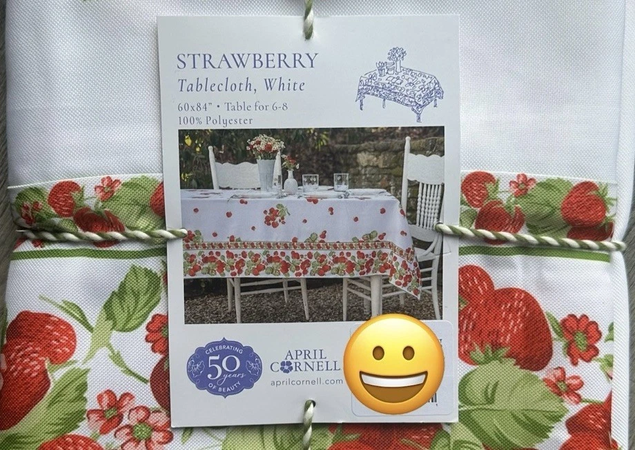 April Cornell STRAWBERRY Tablecloth 60 x 84” - 100% Cotton NWT Strawberries - Image 3 of 3