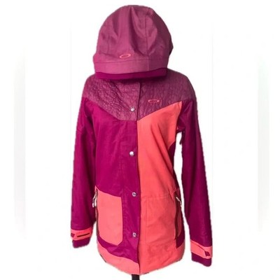 OAKLEY | S | Salmon Magenta Colorblock Jacket Shell Braid Zip Pocket MSRP$295