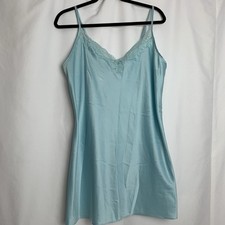 SECRET TREASURES Teddy Nightgown Women Sz L 12/14 Turquoise Lace Lingerie Vtg
