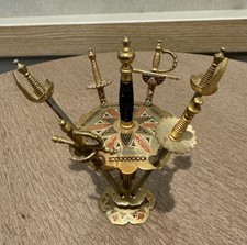 Vintage Toledo Spain 6 Mini Swords Cocktail Appetizer Picks Skewers MCM Barware