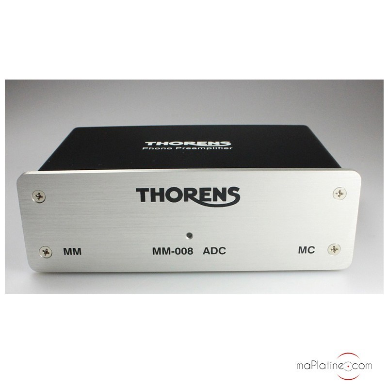 Préampli phono haut de gamme Thorens MM008 ADC boîtier métal noir anti-vibration