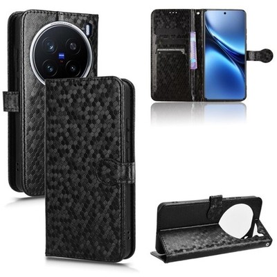Für vivo X200 Pro 5G Honeycomb Dot Textur Leder Handy Hülle Cover