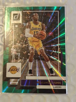2022-23 Donruss Kendrick Nunn Green Laser No. 131 Los Angeles Lakers