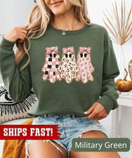 Halloween Ghost Sweatshirt, Cute Pink Ghost Tee, Spooky Season Shirt, Tis The Se