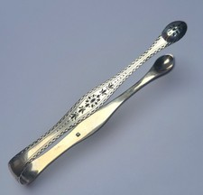 Antique Sterling Silver Sugar Tongs ~ Hallmarked London Circa 1787 ~ 30g
