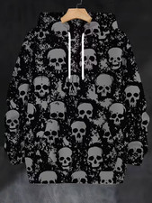 3D Skull Pattern Halloween Theme - 3D All Over Print Hoodie