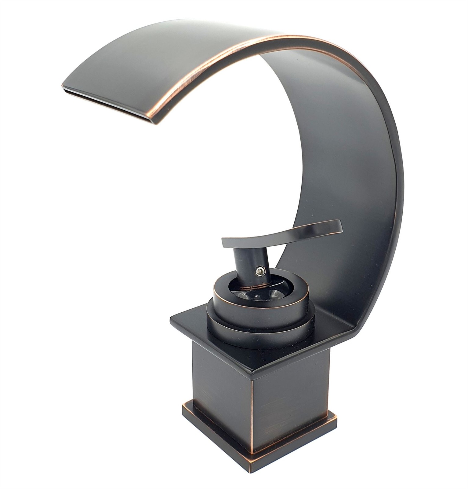 Basin Sink Designer Mixer Tap Waterfall Black Copper Effect Single Handle