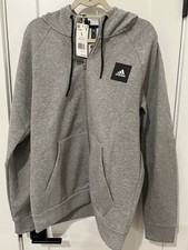 ADIDAS FL3997 Men's Gray Full Zip Hoodie Sweatshirt Jacket Size Large NWT