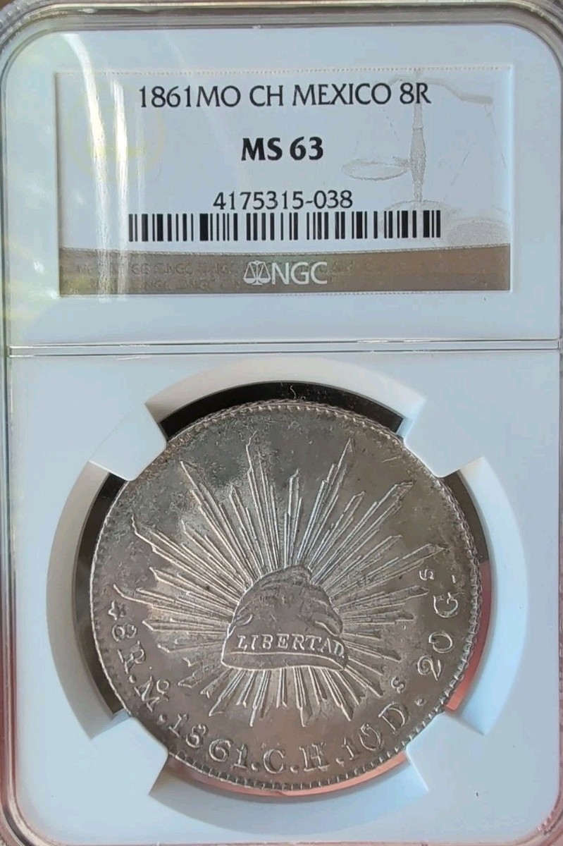 Mexico 1861 Mo CH Silver 8 Reales MS 63 | eBay