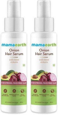 Mamaearth Onion Hair Serum For Silky & Smooth Hair Tames Frizzy 100 ml Pack of 2