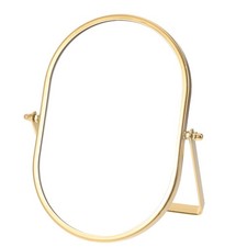 Specchio pieghevole girevole trucco piccolo supporto scrivania vanità oro vintage