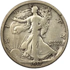 1917-D Obverse Walking Liberty Silver Half Dollar 50c Very Fine VF+