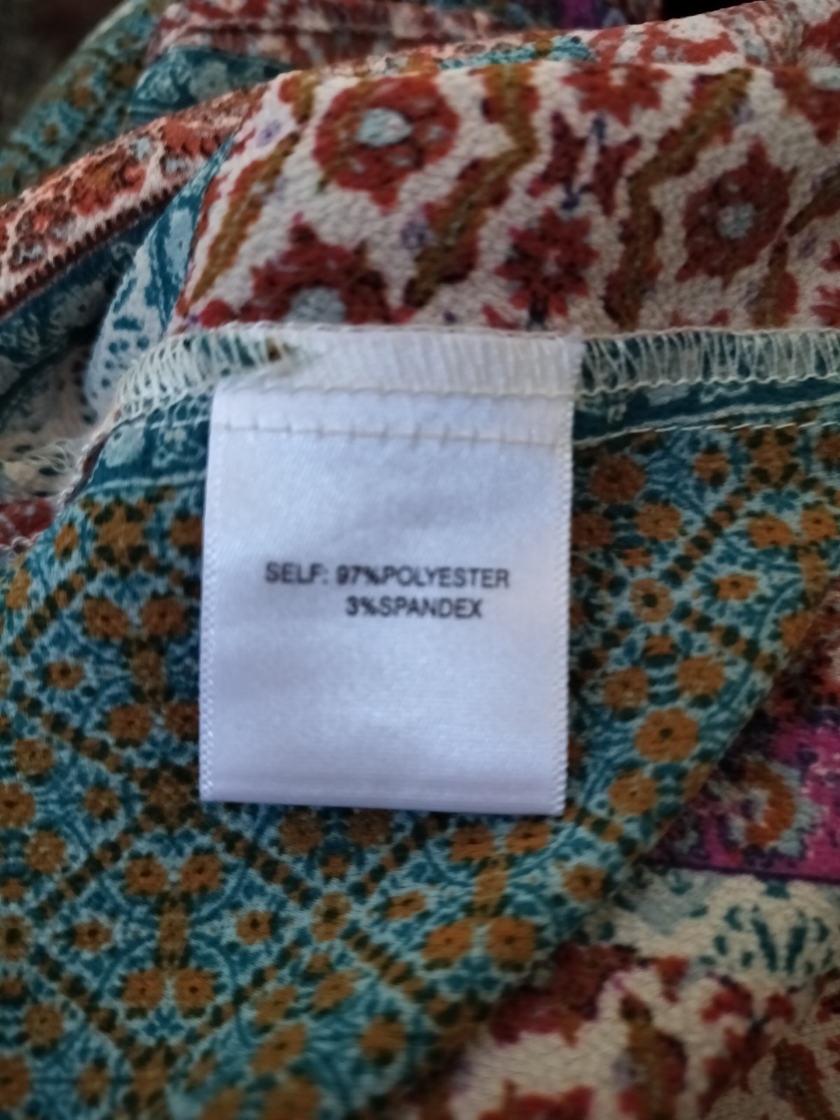 Rose + Olive Beautiful Multicolor Patchwork Blous… - image 8