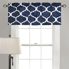 Valance, Lush Decor Geo 18 x 52 Navy