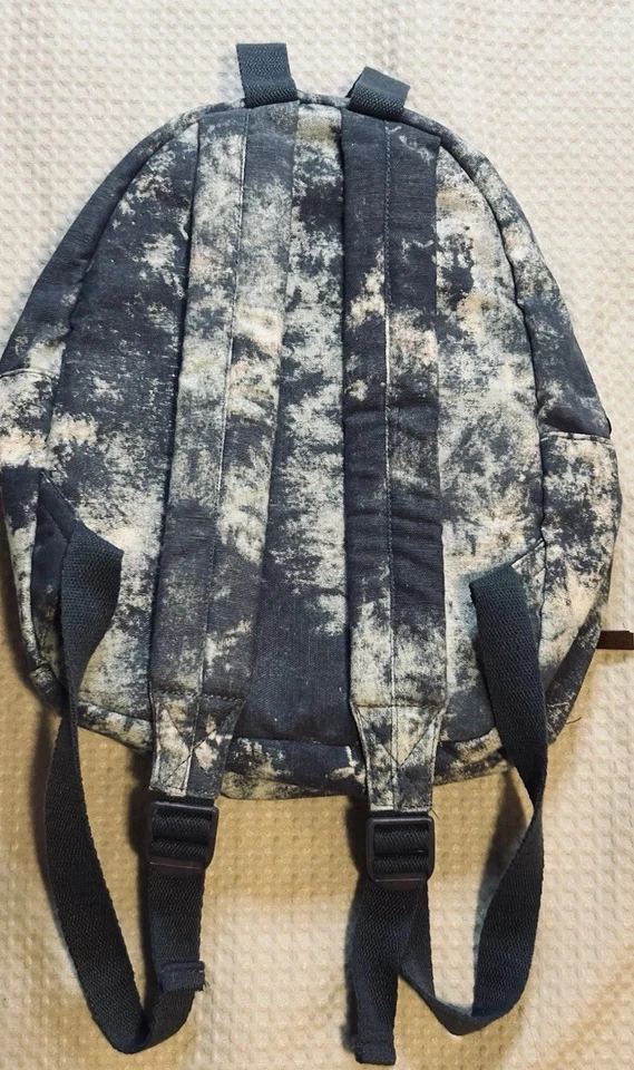 Roxy Backpack - Book Bag - Day Pack Tie-Dyed Multiple Zipper Pockets Blue Gray - Image 2 of 4