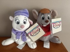 VTG Disney Bean Bag Plush Set of 2 Rescuers BERNARD,BIANCA  - NWT