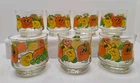 Vintage 1970s Nancy Lynn Smiling Fruit Anthropomorphic Juice Glasses Set Of 7