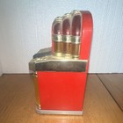 Jukebox Mechanical Bank Cookie Box Red Gold Press Button Golden Oldies — photo 3