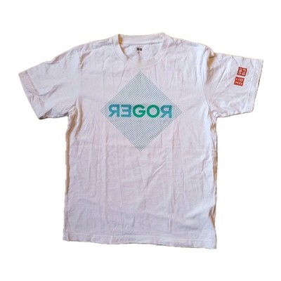 Uniqlo Roger Federer 2021 Wimbledon Practice Shirt GO ROGER weiß Graphic RF M