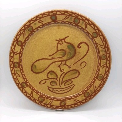 Redware Plate Rockdale Union Stoneware 9'' Potter Chris Matti Decorator Jody Wolf