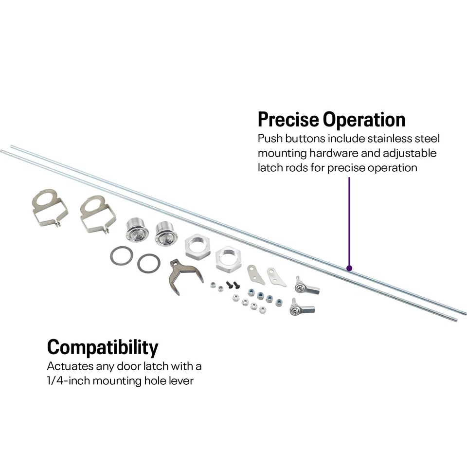Kit de botones de pestillo de puerta estilo Lincoln 46-48 con paneles de montaje Foto 3 de 4