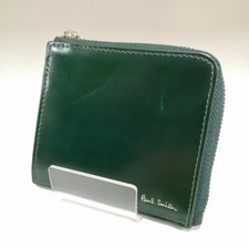 L shaped zip compact wallet Model Green 1447 1122 BPS624 with scratches PAUL SMI
