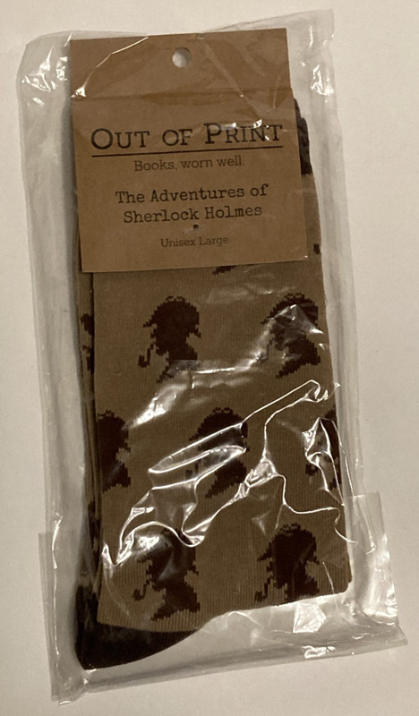 Sherlock Holmes Socks Unisex Large Size 10-13 SEALED NIP Out of Print Clothing