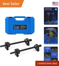 Compact 2pc Coil Spring Compressor Set with Carrying Case & Secure Locking