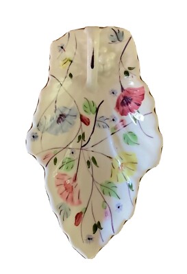Blue Ridge China Celery / Snacks Serving Dish w/Handle Leaf And Floral Pattern